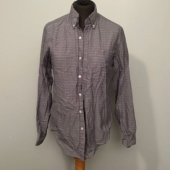 J. Crew Men's Gray Classic Geometric Long Sleeve Button Down Shirt - Picture 1 of 8